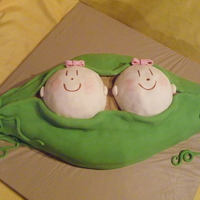 Pea In The Pod Cake This was done for someone having twins. Also did cookies to match.