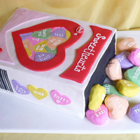 Conversation Heart Box Jenny and I did this cake for a 1st Birthday. Hearts are made from RKT.