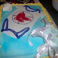 Red Sox Baby Shower This was made with the baby's father in mind, my brother, he is a huge Red Sox fan. And his first baby is due in a few weeks. The cake...