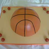 Basketball Cake Half basket ball acke covered in fondant
