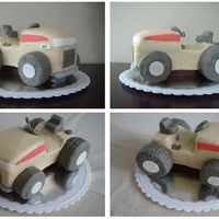 Dad's Tractor Maple buttercream, MMF fondant for wheels