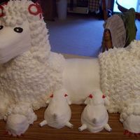 Poodle With Babies chocolate cake with BC, head is styrofoam