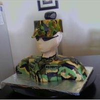 Soldier.jpg i used the template for spiderman. the hat is fondant and the rest is covered in buttercream