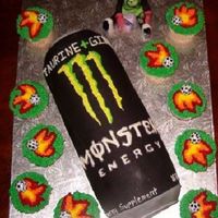 Monster Can And Fondant Girl This is my first fondant figure (thanks to aine2's great tutorials!} The monster can is half devils food and half french vanilla....