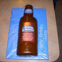 Justin's Bud Light Marble cake covered in mmf