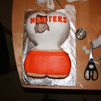 Hooters Chocolate cake with chocolate mousse filling. Any Hooters would be happy to have this girl ;)