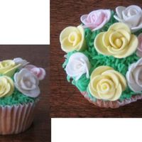 Rose Cupcake buttercream frosting, gumpaste roses