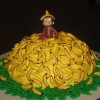 Curious George Chocolate cake with buttercream, MMF bananas, George is plastic. Inspired by bmote1. Thanks for looking!