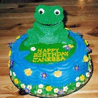 Froggy Funny how the hardest part of this cake was using that decorator triangle for the water!