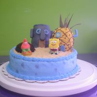 Spongebob I made this for my son's 5th birthday. I used the mini egg pan for patricks house, and two eggs for spongebobs house(pineapple)....