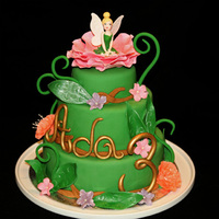Tinkerbell Cake For Ada 3 Years The cake is 20-15 and 10 cm so the gum paste Tinkerbell is not so large.