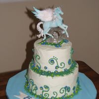 Unipeg, Pegacorn, Or Unicorn This cake is for a little girl who wanted a unicorn with wings, also known as a unipeg or pegacorn. The topper is a collectible from ebay....