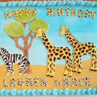 Safari Birthday Animals and tree are shapes cut out of flat fondant. I used yellow dust to color the giraffe and then dust mixed with almond extract to...