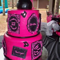 Kristen's Grad Cake 8" and 10" round cakes (6" tall), fondant covered with fondant frames and grad cap...