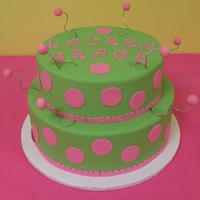 Girly Birthday Cake Pink and green to match a cake on her invitation.