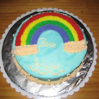 1St Wilton Cake- Rainbow Butter cream frosting