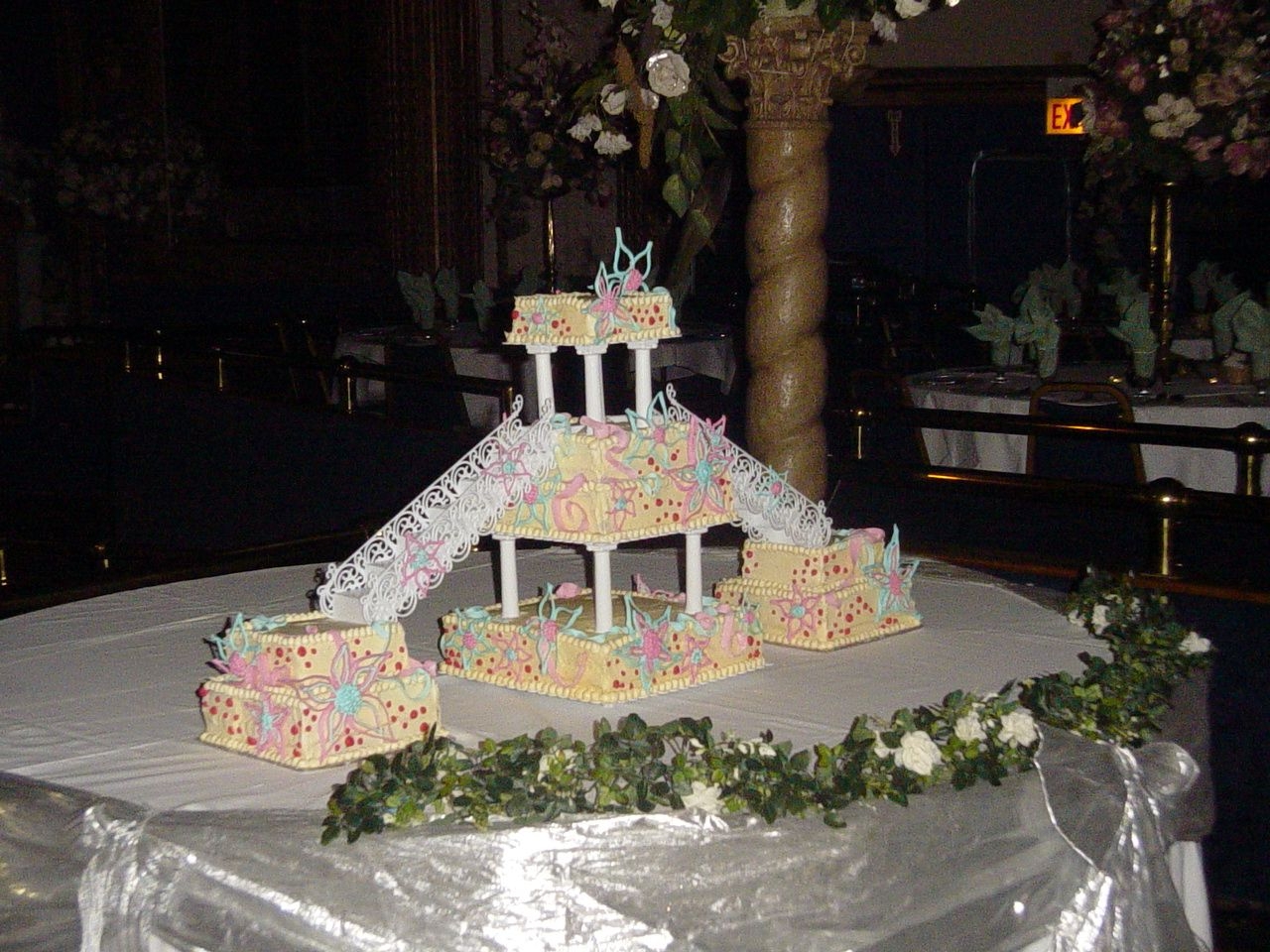 Maribel's Quincinera Quincinera cake with a Mod design. Maribel likes fun and funky designs.