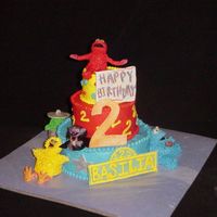 100% Sugar Sesame Street This was for a little girl's 2nd birthday celebration. All the characters on the cake are made of sugar. Elmo is her favorite, so he...