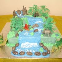 Dinosaur Cake Dinosaur cake for my son's 5th birthday.