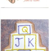 Block Cookie For Baby Shower & Thank You Card One of 7 done for a baby shower. I included the thank you card that was attached to the bagged cookies.