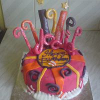 Jode's Pink Birthday Cake I wanted to make a cake that was fun and colourful like my friend. I really like it and everyone else loved it. The piping at the bottom...