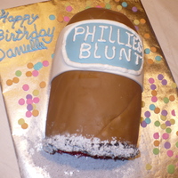 Danny's Birthday Made for coworker pound cake 8"circles with buttercream covered in fondantash colored powder sugar