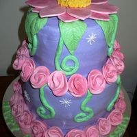 Tinker Bell Cake tinker bell cake minus the tink,she will be put on by customer{didnt want her to fall off} Vanilla pound with buttercream top is chocolate...