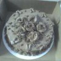 Chocolate Cake With Chocolate Buttercream Frosting This was a birthday cake requested by a friend for her birthday. This was my first time decorating in all chocolate.