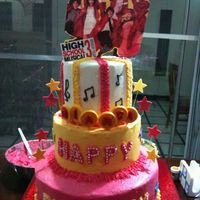 Hsm Cake For My Daughter chocolate cake with fudge filling iced in buttercream...royal icing stars..and chocolate for the name...thanks for looking! :)