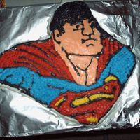 Superman This is my first attempt at a character cake. I haven't had any classesyet.