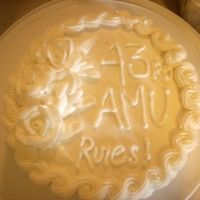 Practice Cake This is a red velvet cake with buttercream icing to practice basketweave and roses. DH will take it to work.