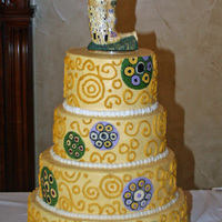 The Kiss cake based on Klimt's painting- all buttercremethanks to Maribelle Cakery for their beautiful cake pictured in the Knot, mine doesn&#...