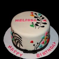 Melissa Cake fondant with fondant and bc decorations based on an evite design