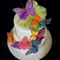 Butterfly Rainbow Wedding Design inspired by Cake featured on the cover of Martha Stewart Weddings Magazine. Some butterflies purchased some edible RI.