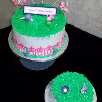 Baby's First Birthday Cake Garden theme 1st birthday cake.