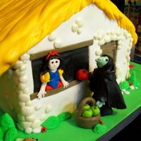 Snow White Snow White receives the poison apple from the evil queen. This cake was large enough to feed 40 so was quite a bit larger that the one...