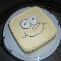 Spongebob I donated this cake to my daughter's school for an auction. Someone paid $40.00 for it. I was so proud. This is another practice cake...