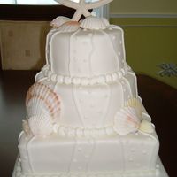 My First Wedding Cake This is my first wedding cake. It's all white cake with lemon buttercream filling. The bride found the picture of the cake in a...