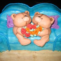 Forever Friends Cake Teddies on carved sponge couch. Just a quick experiment that I've always wanted to try.