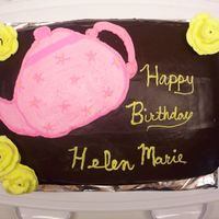 Tea Party This is a cake I made for my aunt. My mom took her to a tea room for her birthday and then back to our house for cake. The cake is...