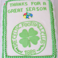 Soccer Club Cake 1 layer yellow cake with vanilla buttercream icing with fondant decorations