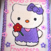 Hello Kitty B/C with Fondant accents. My daughter absolutely wanted Hello Kitty for her Birthday and I loved making this cake as well. TFL!