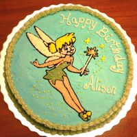 Tinkerbell Thanks to all the wonderful ideas on cake central that helped me put together this cake. Buttercream #13 tip used.