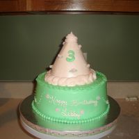 Birthday Hat The mom wanted the cake to look like the party hat the little girl would be wearing. All buttercream with chocolate flowers.