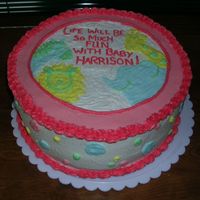 Baby Shower Cake This is my first "real" cake...for a friend's baby shower. All buttercream.