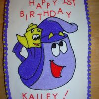 Backpack & Map From Dora The Explorer 9 x 13 with BC. Used star tip for characters.