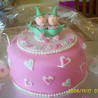 Twins First Birthday Vanilla cake with strawberry filling and mmf. Peas in a pod and a pair of shoes each!