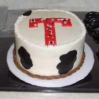 Thomas Smash Cake 6" buttercream w/ a fondant "T"