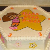 Dora The Explorer 12" Hex pan all buttercream