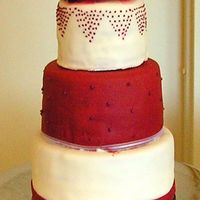 Burgandy And White Round This is my version of a cake I saw on this site. I did not do the original justice, but the bride and groom were very pleased. Any...